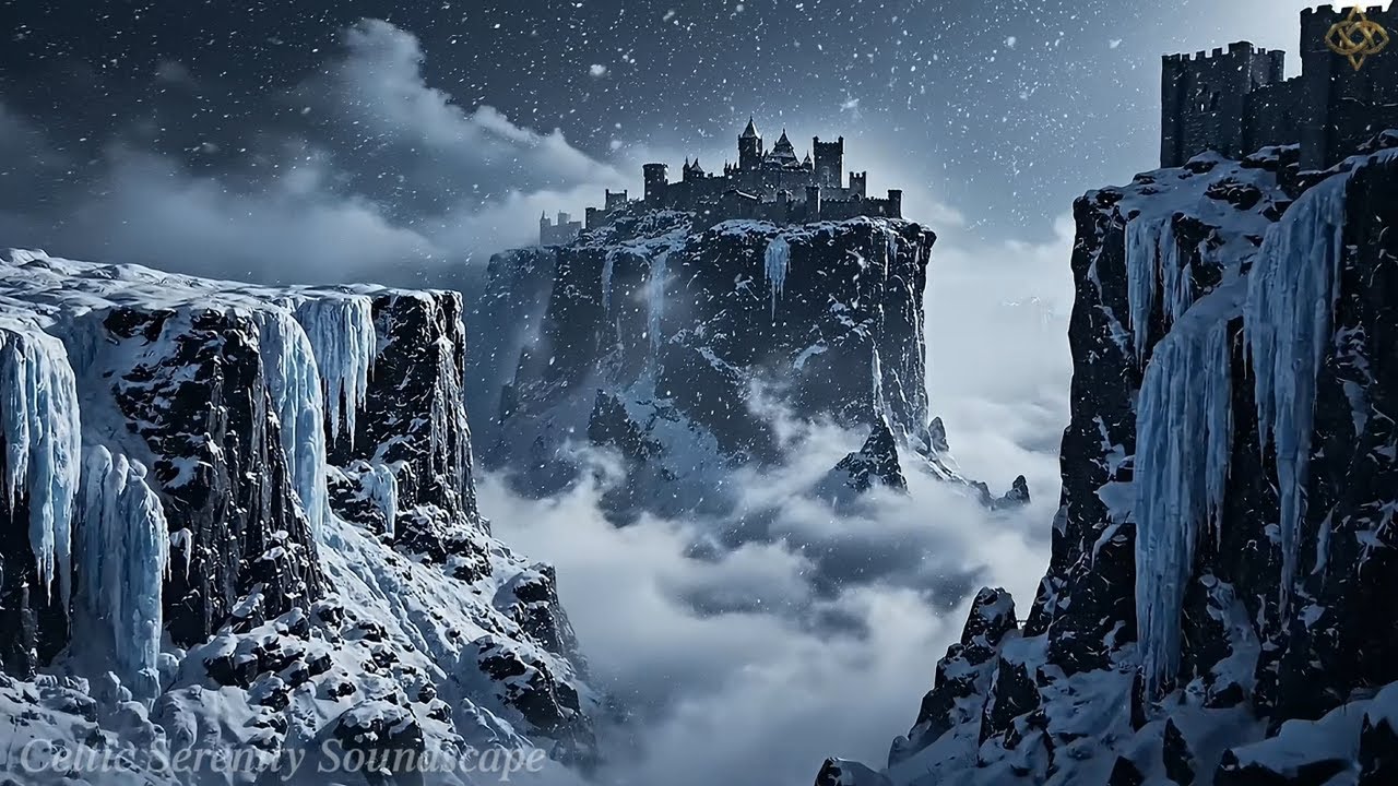 Frozen Celtic Castle at Night ❄️ Medieval Music for Deep Calm, Focus & Sleep