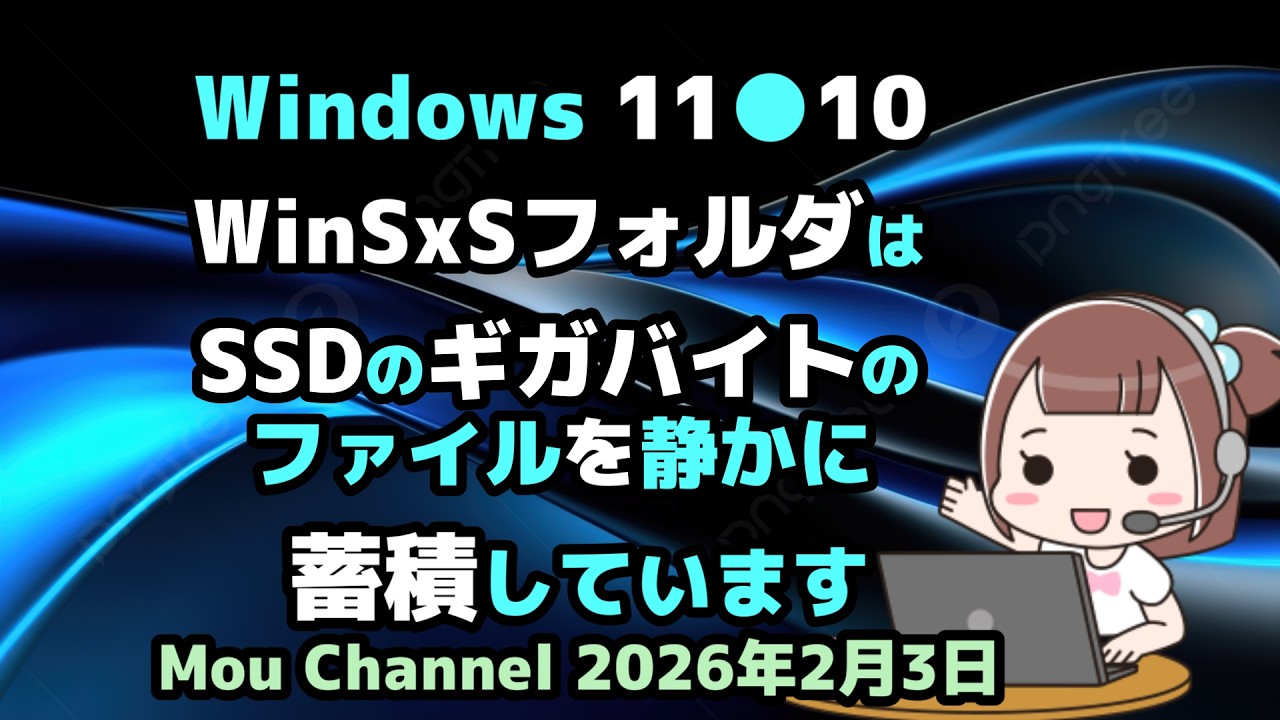 Windows 11●10●WinSxSフォルダは●SSDのギガバイトの●ファイルを静かに●蓄積しています