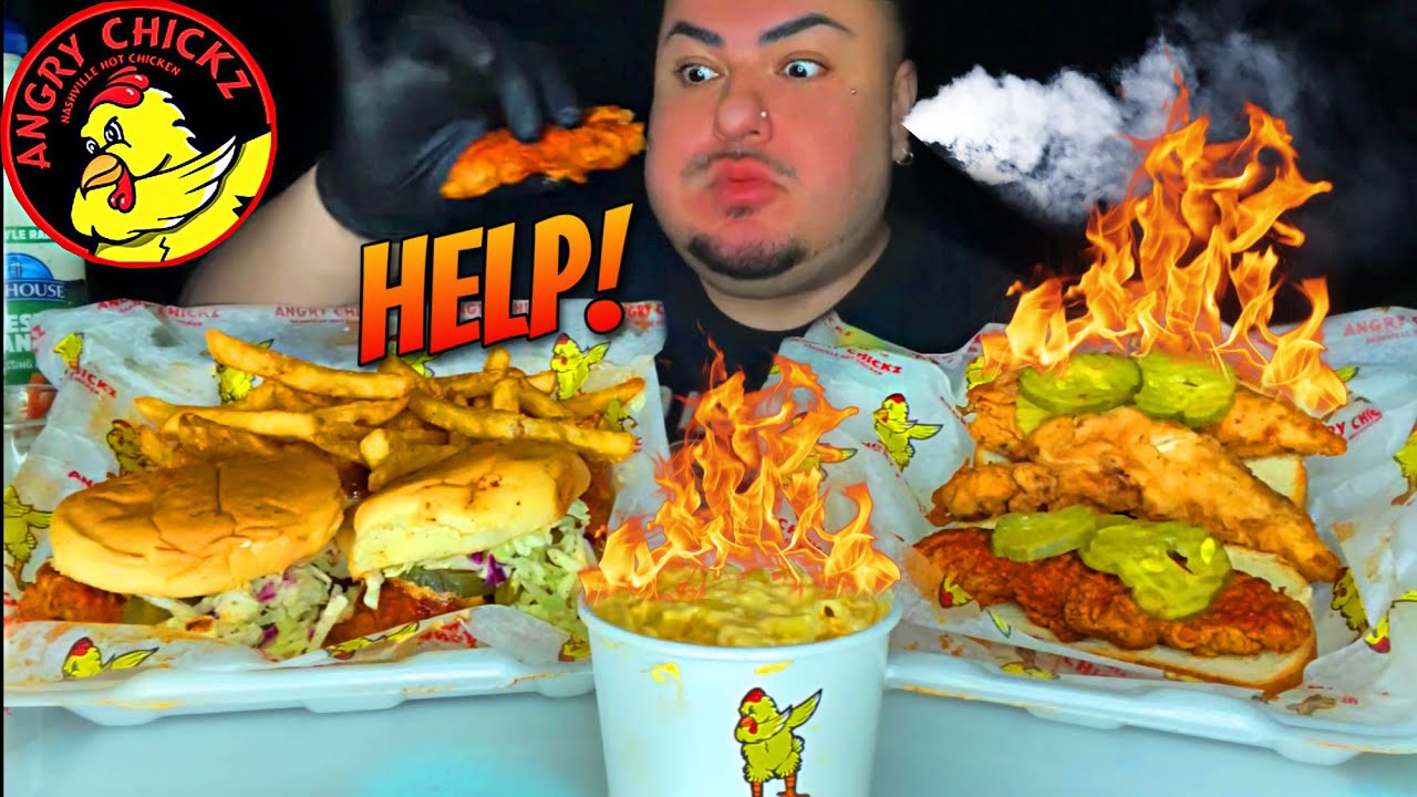 My Face, Throat, & Mouth were on FIRE!!! • NEW Angry Chickz Nashville Hot Chicken