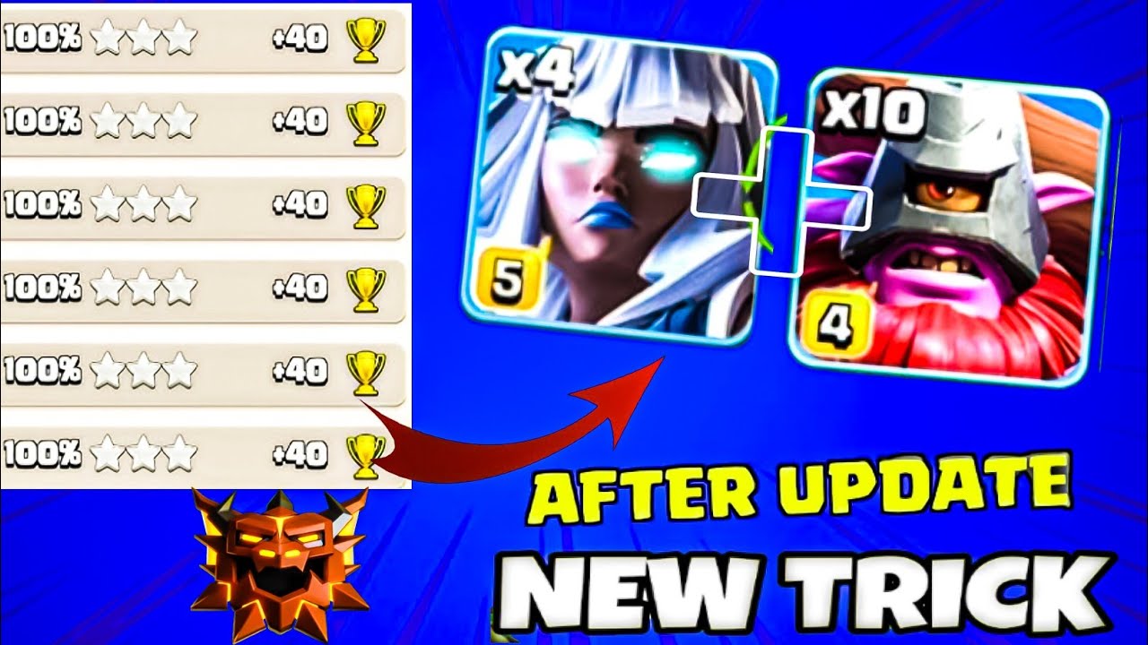 After update E-Titan➕Throwers Attack strategy!(TH18) Legend Rank Attack clash of clans 