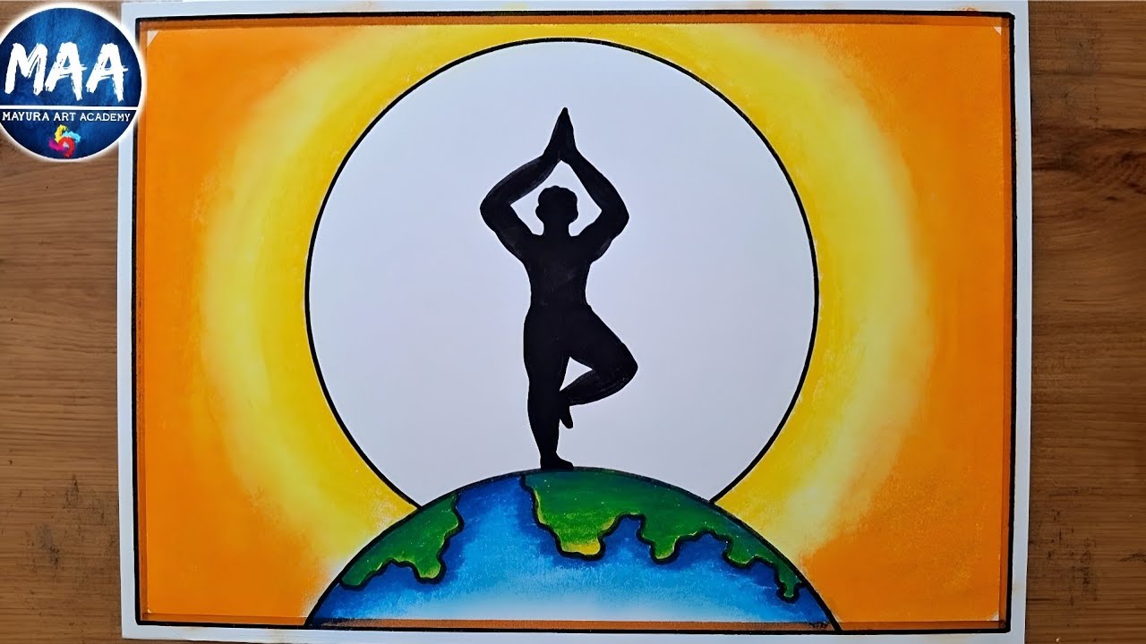 International Yoga Day Drawing | Yoga Day Drawing | World Yoga Day Poster Drawing #yoga #yogaday
