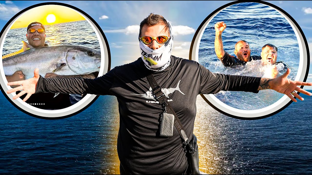 PRIMEIRO DIA DE PESCA NO MAR COM FF PESCA! PEGUEI UM OLHO DE BOI GIGANTE! TIVE QUE PULAR! [MAUMAUZK]