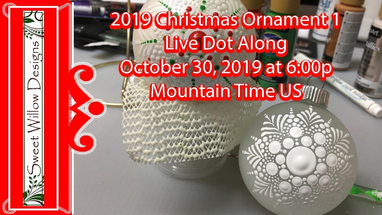 How to Paint Dot Mandalas #067 Live Dot Along 2019 Christmas Ornament 1