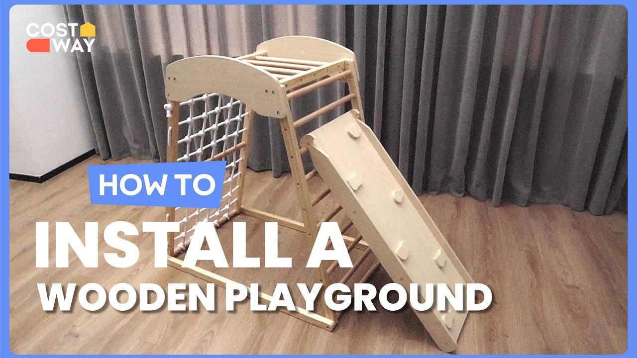 How to Install the 6-in-1 Jungle Gym Wooden Indoor Playground | TS10098 #costway #howto
