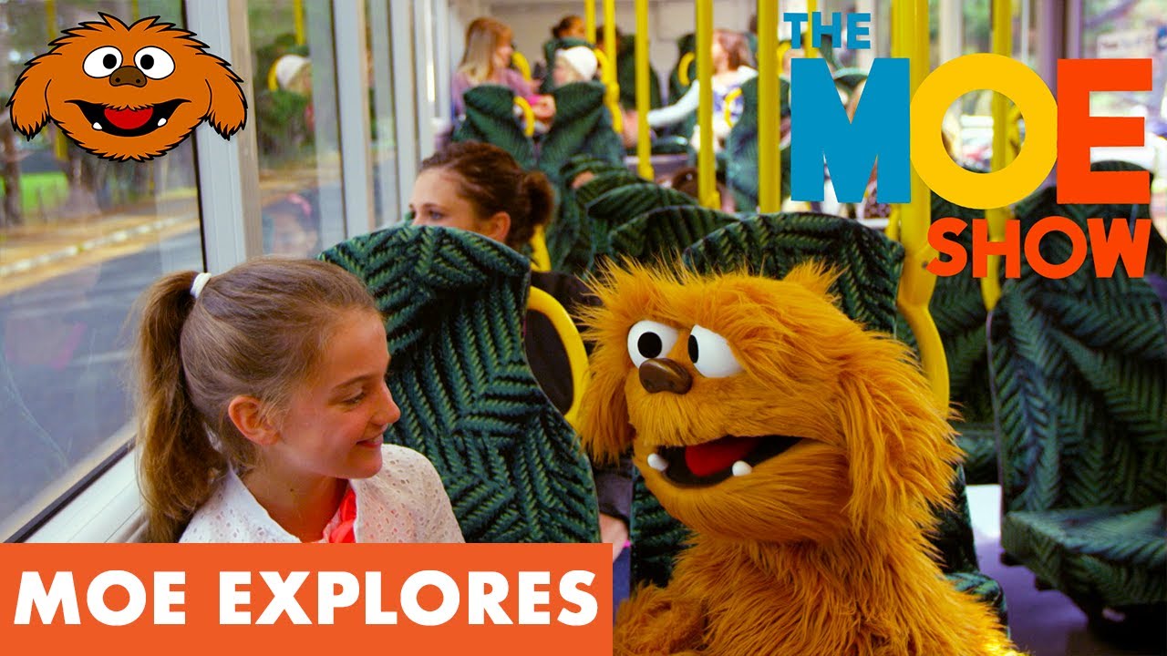 Moe Explores - Bus | Kids learn about waiting at a Bus Stop & Riding a Bus  #Bus #BusStop #BusDriver