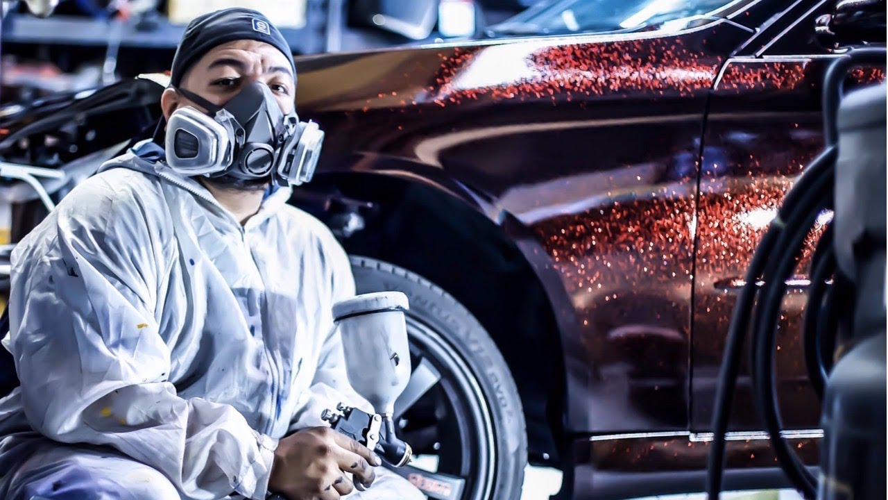G35 SEDAN BLACK ON RED FLAKE PAINT JOB P.O.V
