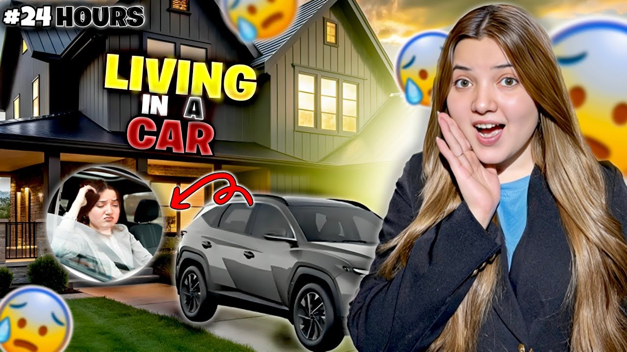 LIVING IN A CAR FOR 24 HOURS 💥🚗MOST DIFFICULT VIDEO😱🥵😫@RabeecaKhan @RabeecaKshorts
