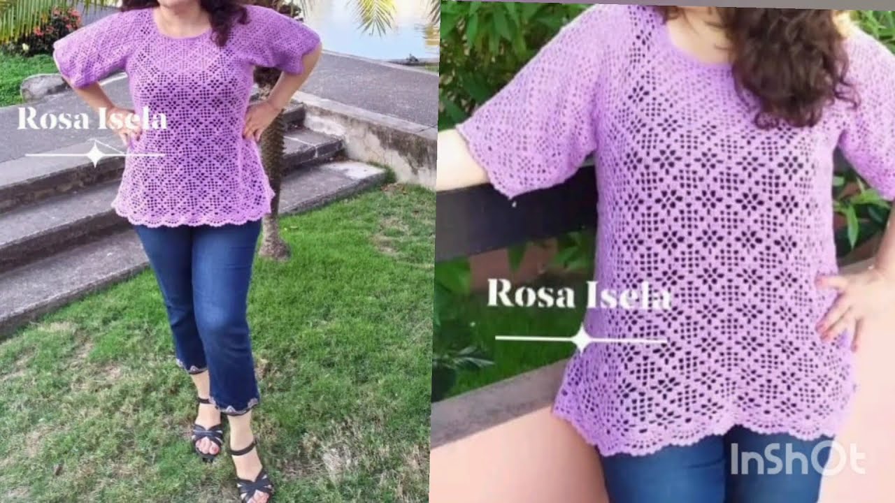 Video completo Blusa Tejida en Hilo Crystal #RosaIsela