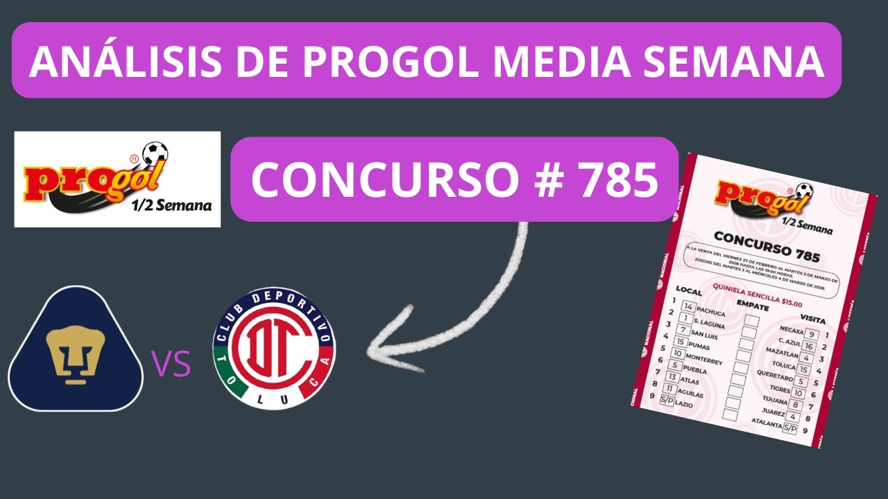 Análisis PROGOL MEDIA SEMANA #785 SUSCRÍBETE #LigaMx #AnálisisProgol #Progol #QuinielaProgol