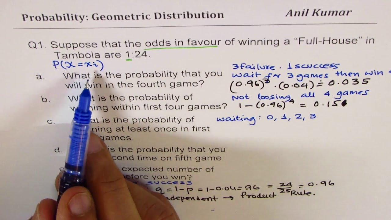 Discrete Probability Geometric Distribution Concepts and Examples