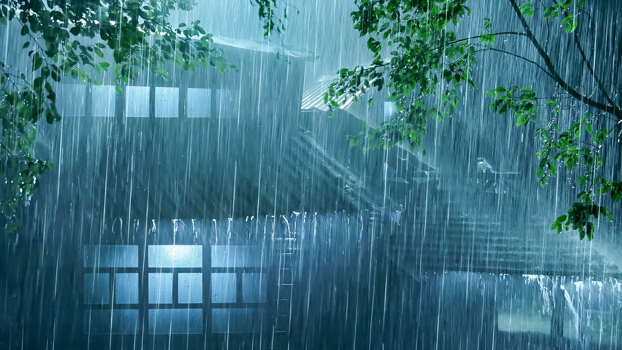 Insomnia Relief in 3 Minutes, Sleep Fast with Torrential Rain on Tin Roof & Strong Thunder at Night