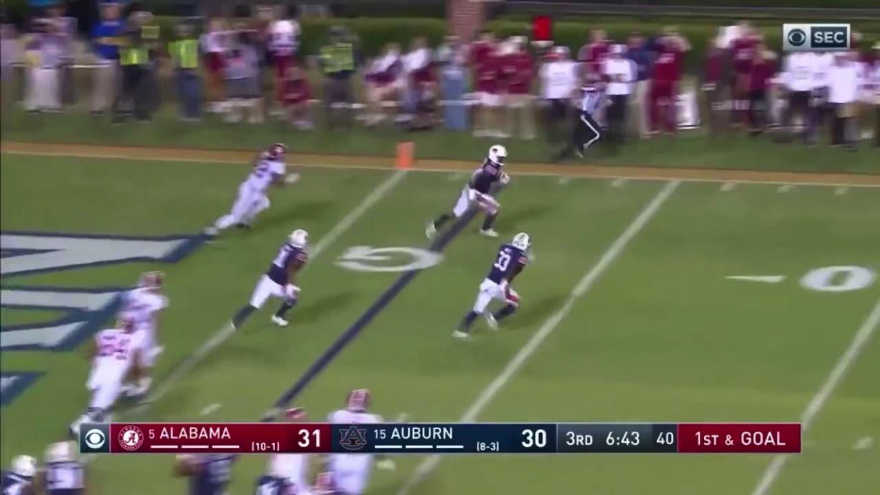 Auburn 100-yard Pick Six | #5 Alabama vs. #15 Auburn