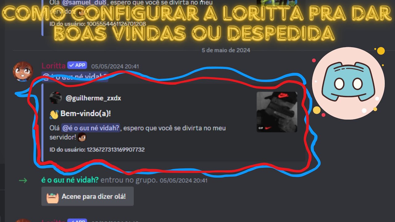 Como configurar a loritta para dar boas vindas de entrada e de saida #discord
