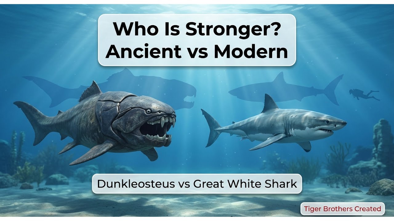 Dunkleosteus vs Great White Shark |  Prehistoric Ancient vs Modern Ocean Giants | Who is stronger?