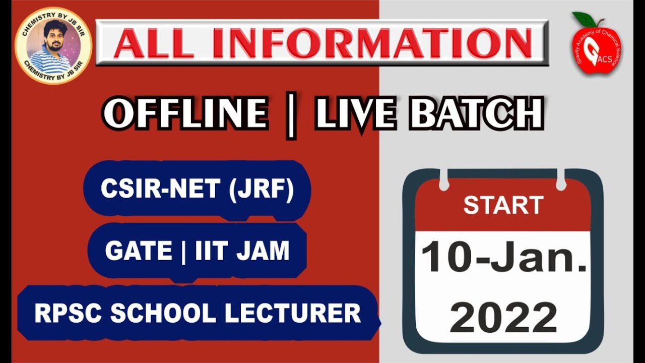 ALL information OFFLINE BATCH GRAVITY  JAIPUR  & online live batch NET GATE IITJAM  RPSC