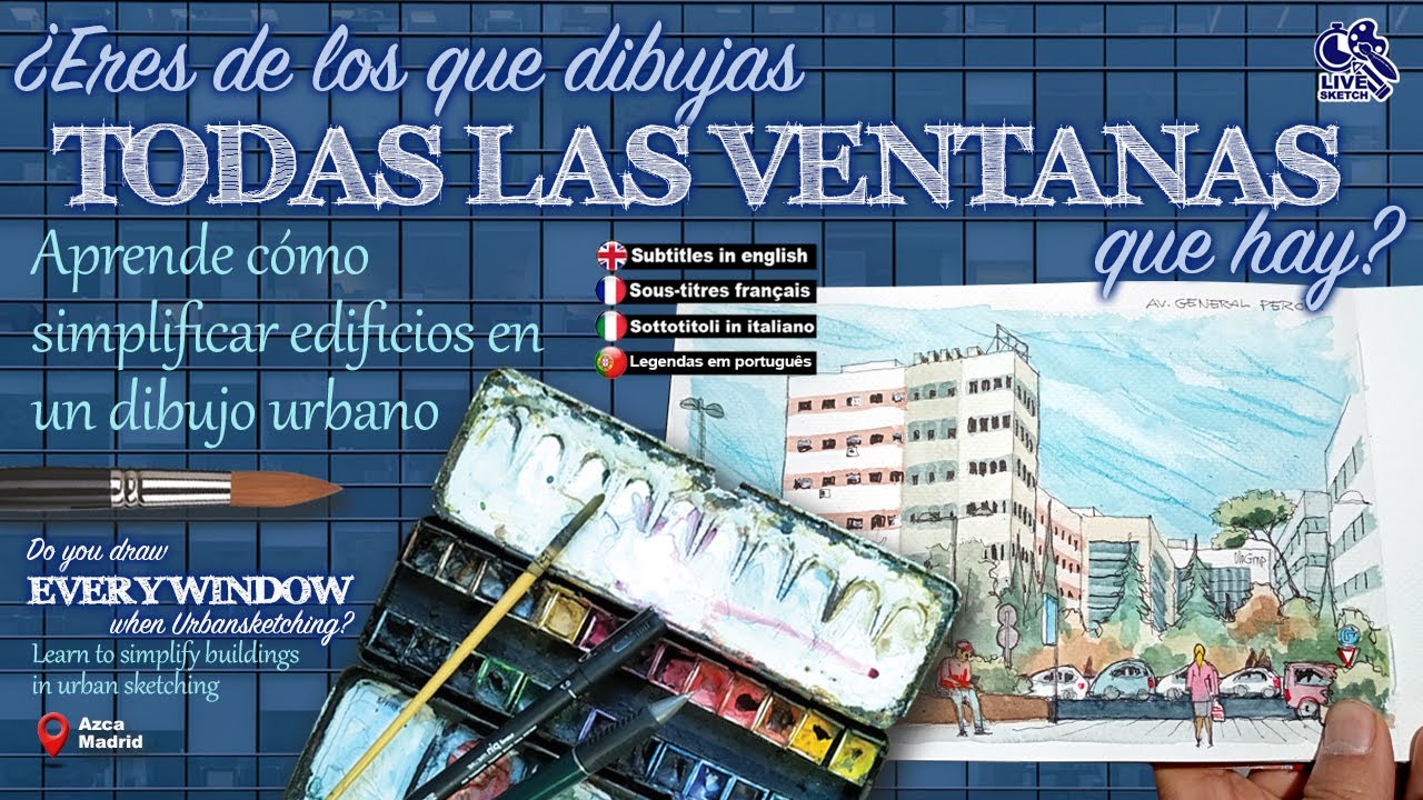 Aprende a simplificar 🎨edificios🏛️ en dibujo urbano. Learn how to simplify buildings in urban sketch