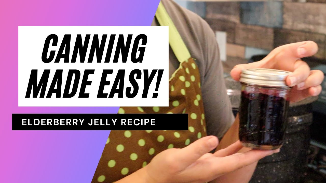 EASY ELDERBERRY JELLY / JAM RECIPE AND WATER BATH CANNING / SURE JELL / HOW TO / STEP BY STEP
