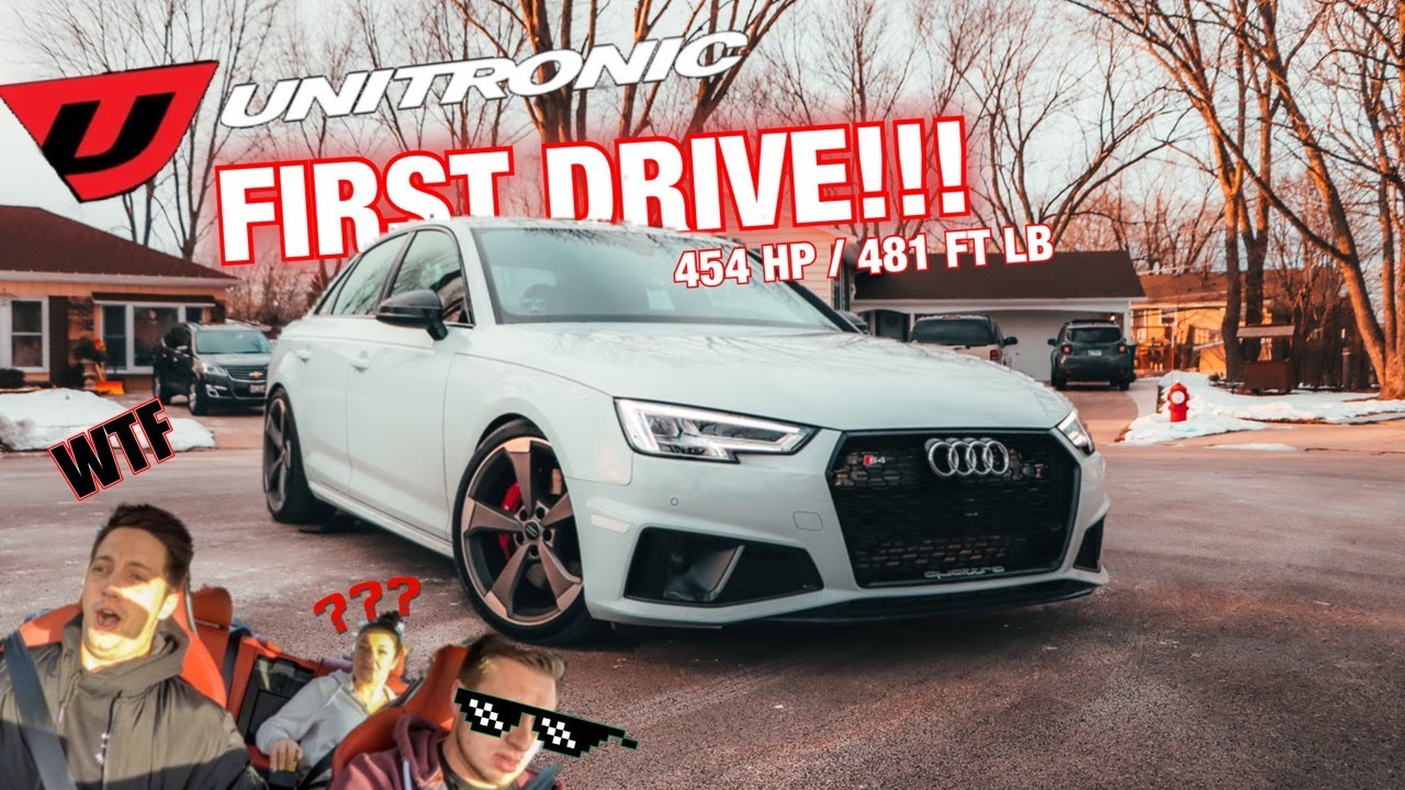 Первый тест-драйв Audi B9 S4 Unitronic Stage 1+ мощностью 454 л.с.! (Управление запуском и обзор!)