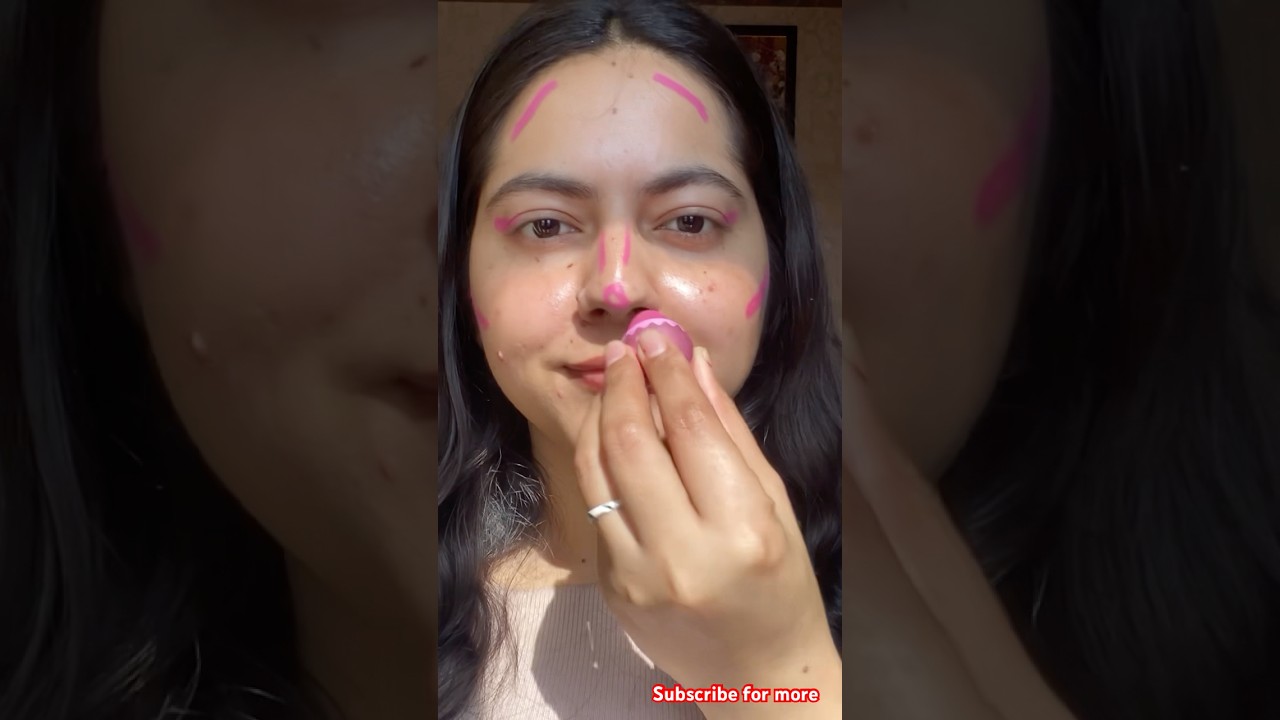 Pink contour hack 😅 #makeupshorts #makeupideas #contourhack #contouring #barbiepink #blushhack