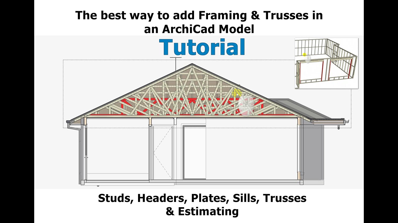 Adding frame work studs, plates and trusses to an ArchiCad Model using Sketchup