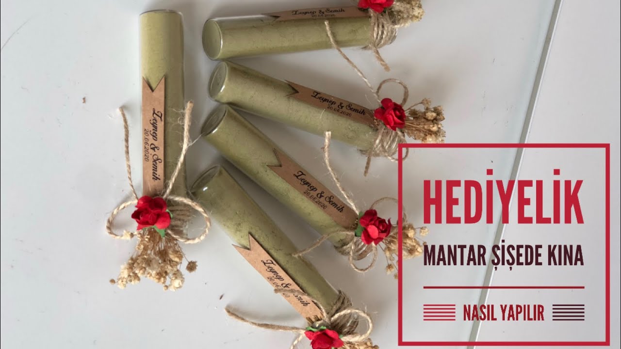 Hediyelik Kına Şişesi Nasıl Yapılır 🎁 (Mantar Şişede Kına ) Kendin Yap , Henna Gifts , Glass Tube