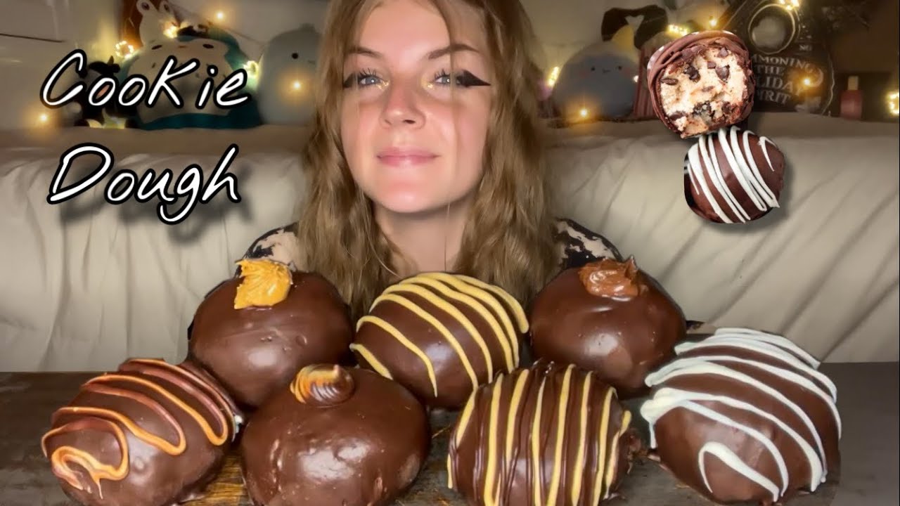 CHOCOLATE PEANUT BUTTER COOKIE DOUGH MUKBANG! (Vegan) (No Talking)