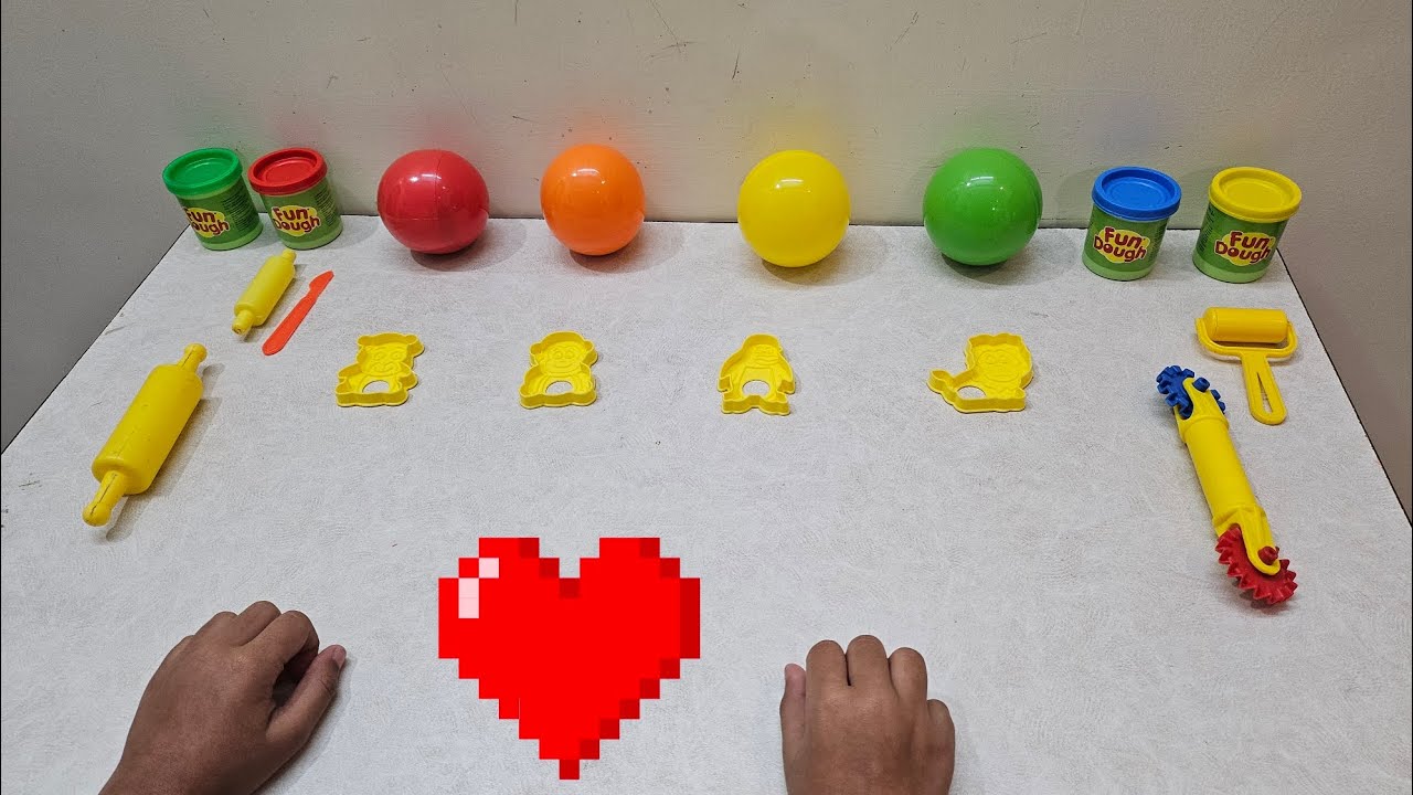 Playdough with animals ,shapes ,colours