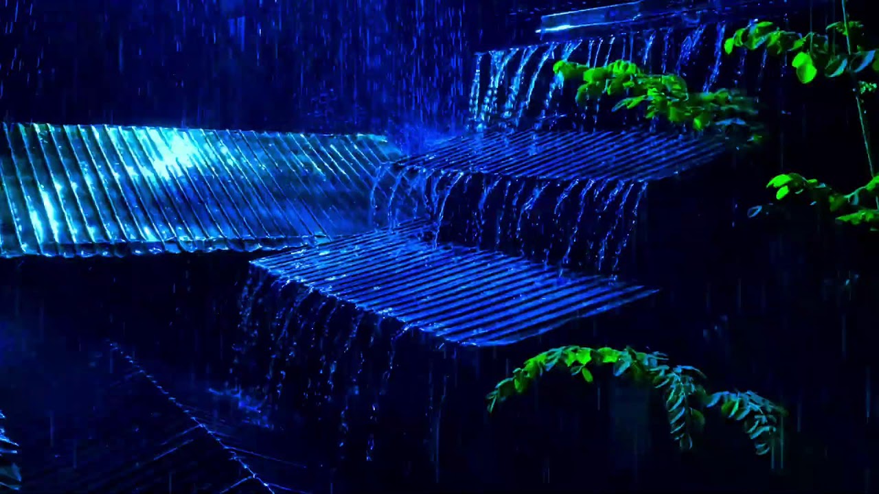 Torrential Rain on Metal Roof at Night  Deep Sleep Instantly | Heavy Rain Sounds for Insomnia Relief