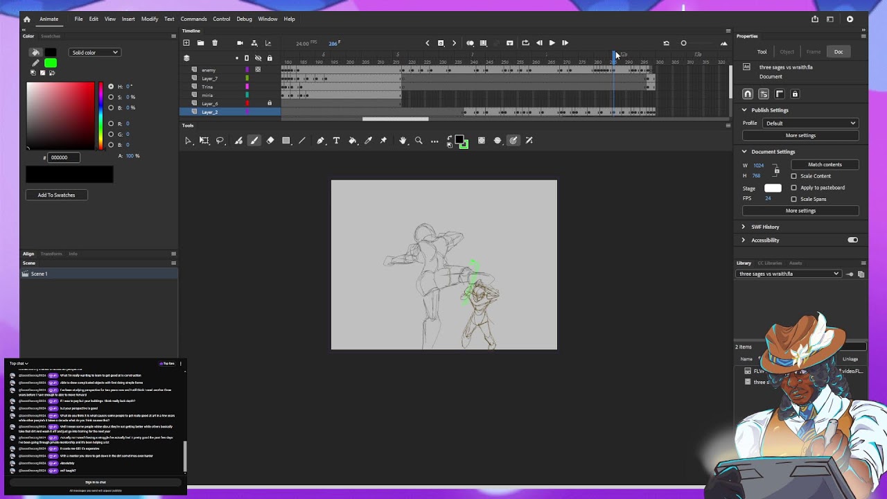 Animating and  New Character Designs