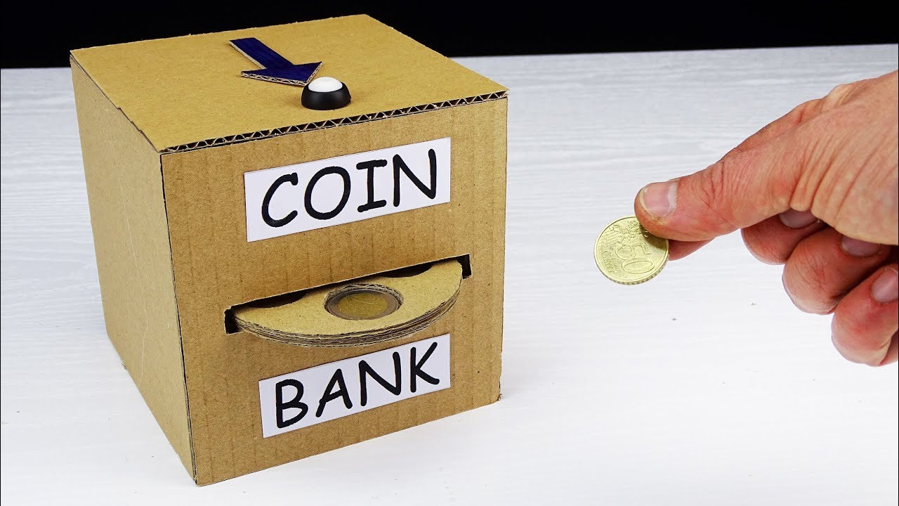 How to Make Automatic Coin Bank Box from Cardboard