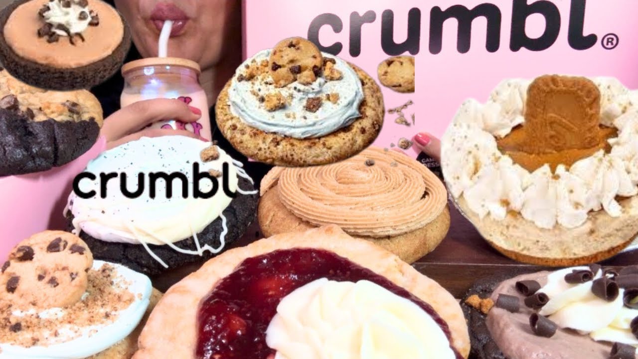 TRYING CRUMBL COOKIE 6 NEW FLAVORS  l   ASMR EATING SOUNDS  l  REVIEW  l  DE Lets Eat