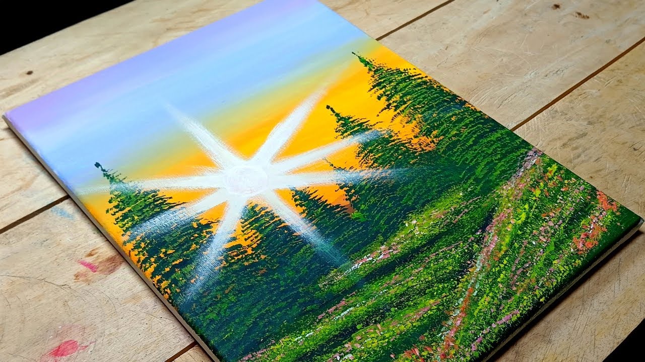 C&oacute;mo Pintar un PAISAJE F&aacute;cil y R&aacute;pido con Acr&iacute;lico | Tutorial de Pintura Acr&iacute;lica para PRINCIPIANTES