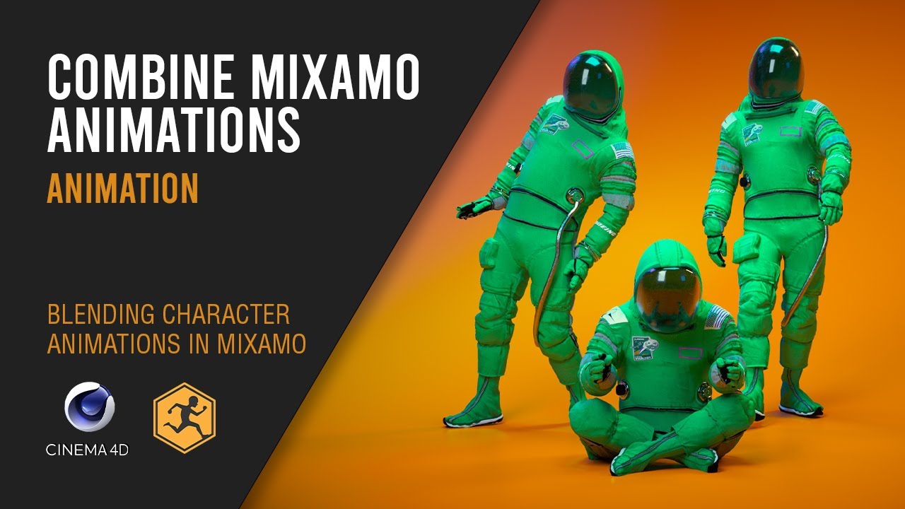 Как объединить анимацию Mixamo в Cinema 4D