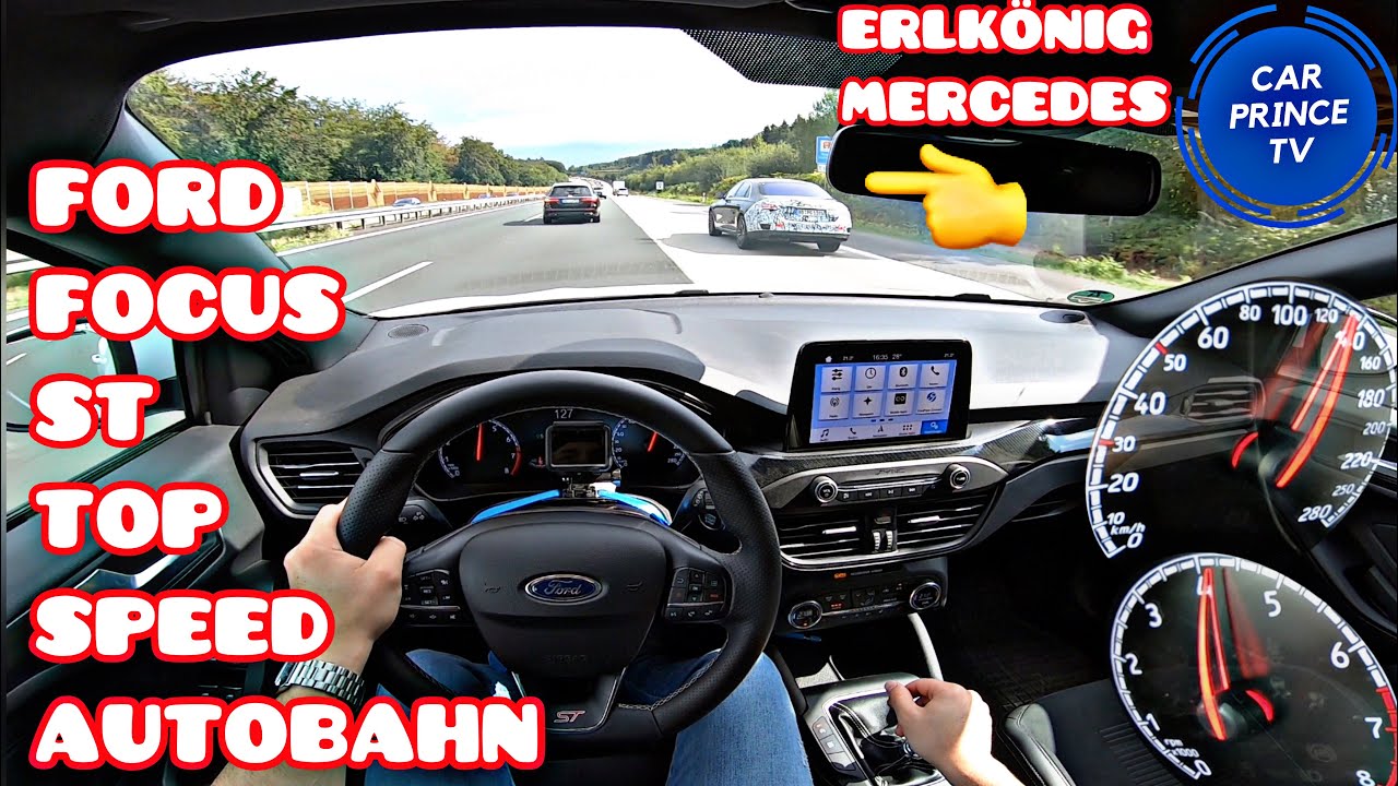 2020 Ford Focus ST 280 HP (Erlkönig Mercedes Benz) Acceleration on German Autobahn no limit