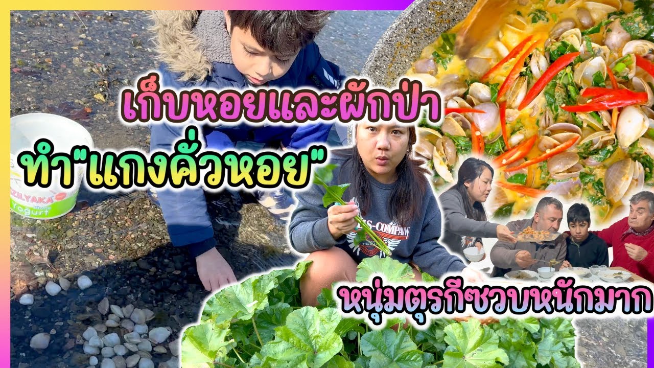 EP340 เก็บหอยสดๆจากทะเล และหญ้าป่าที่สวน ทำ