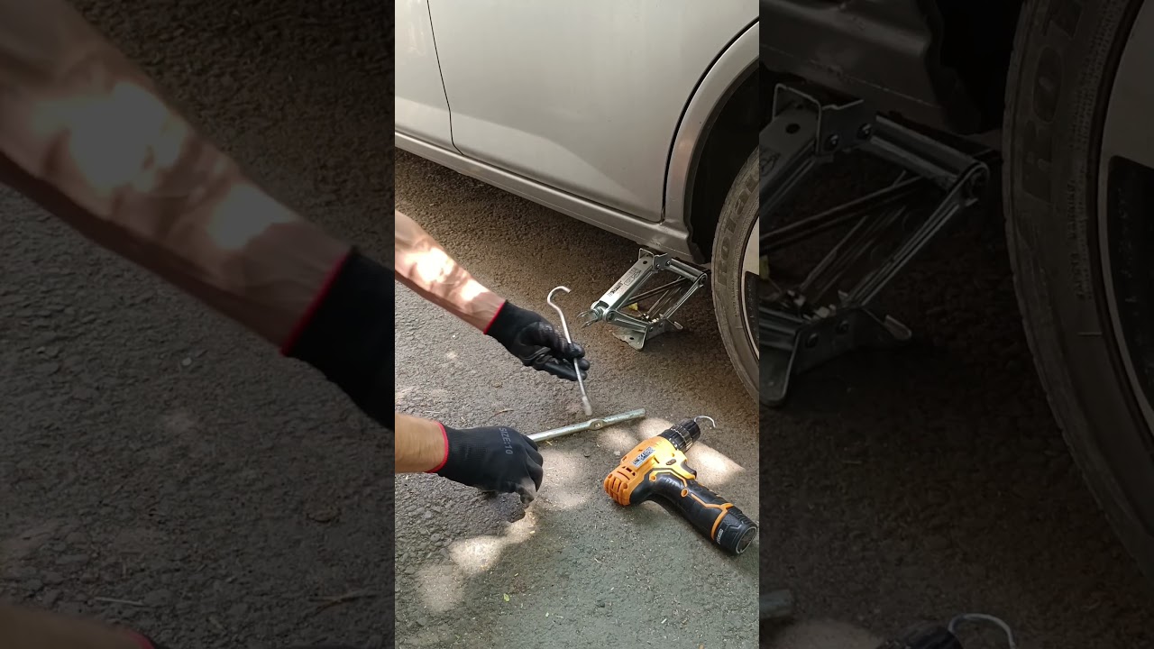 Podnieś sw&oacute;j samoch&oacute;d w kilka sekund za pomocą wiertarki i podnośnika nożycowego!