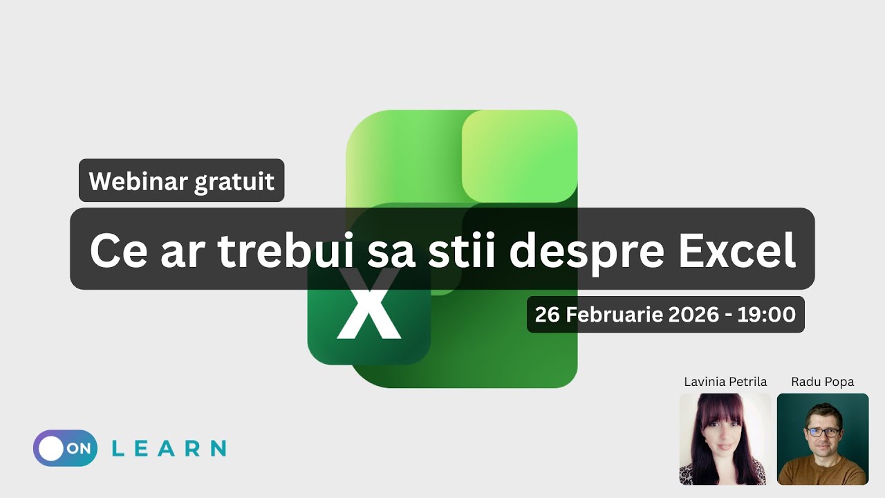 Webinar gratuit: ce ar trebui sa stii (deja) despre Excel