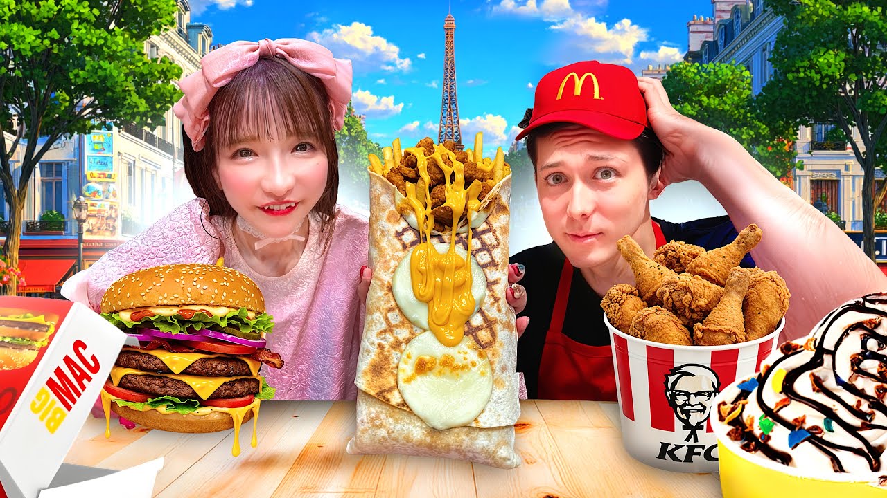 J'emmène une GROSSE MANGEUSE Japonaise professionnelle tester les FAST-FOOD en France 🇫🇷