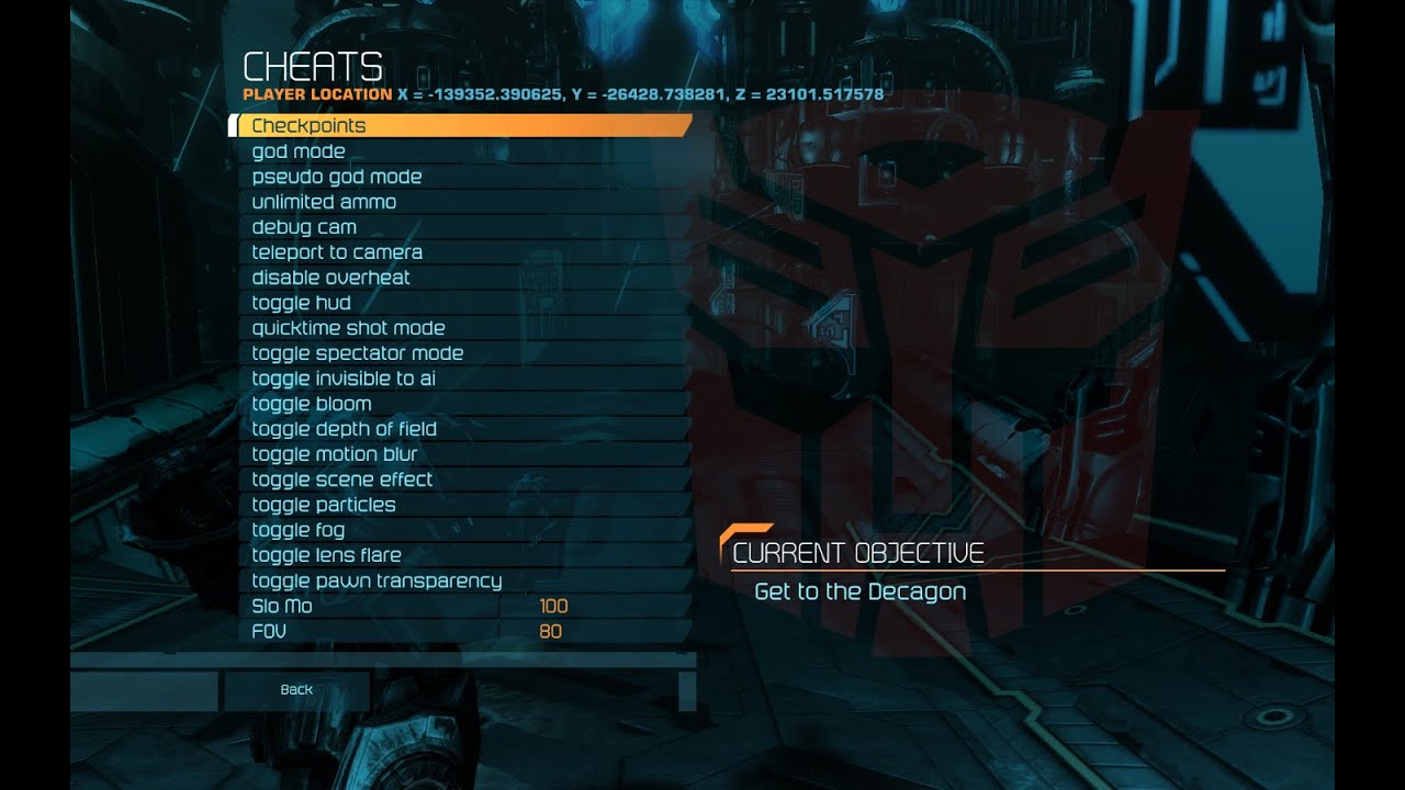 Transformers War of Cybertron | Cheat menu
