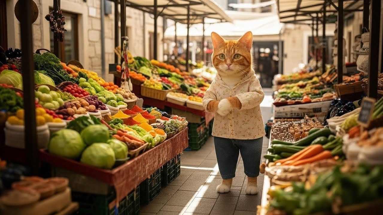 Mama Cat’s Hard Work for Her Kitten | Daily Life of ginger cat