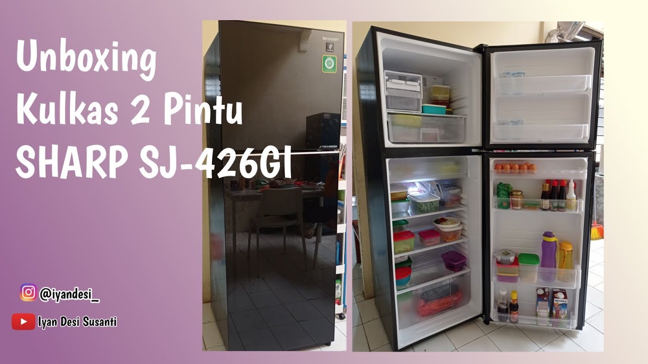 Unboxing Kulkas 2 Pintu Sharp SJ-426 GI-MK Shine J-Tech Inverter | Kulkas Halal