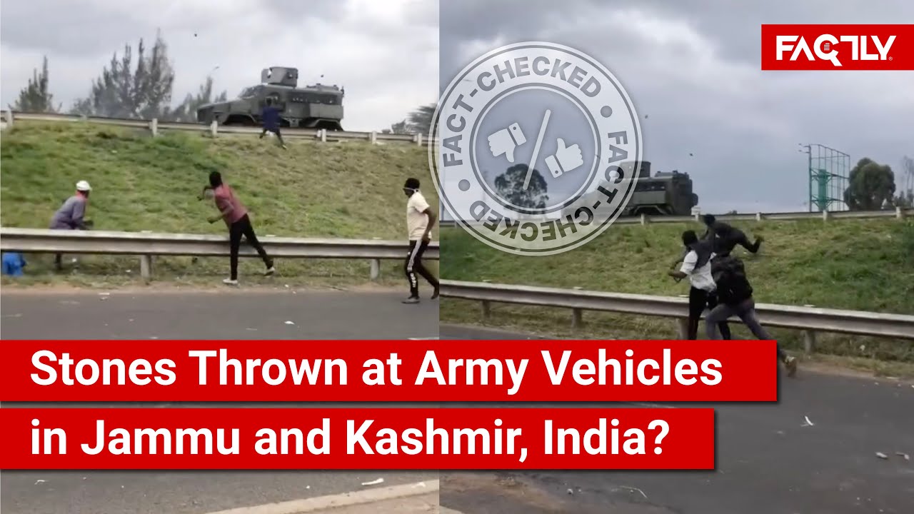 FACT CHECK: Does Viral Video Show Stones Thrown at Army Vehicles in Jammu and Kashmir, India?