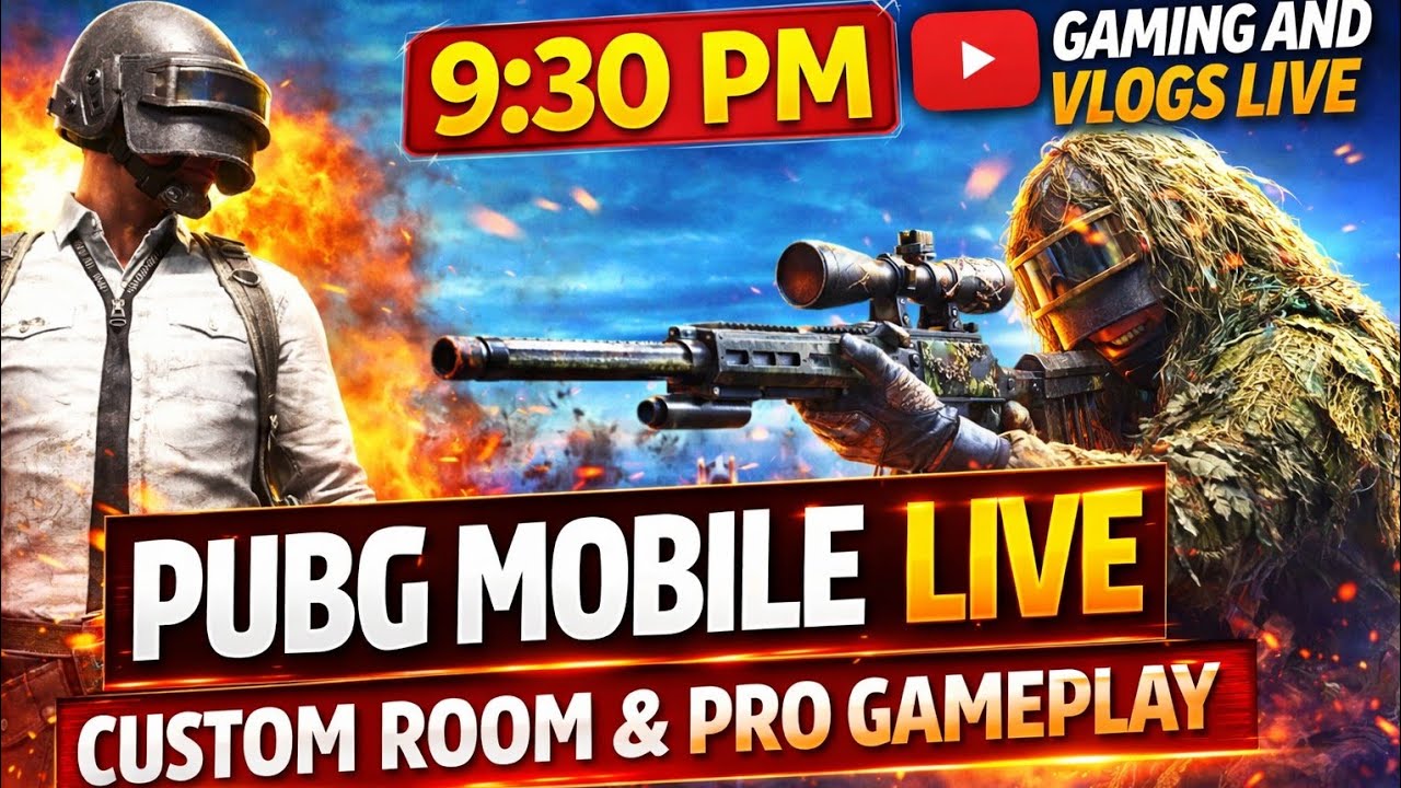 🔥 PUBG Mobile Live 9:30 PM | Custom Room & Pro Gameplay | Gaming and Vlogs Live