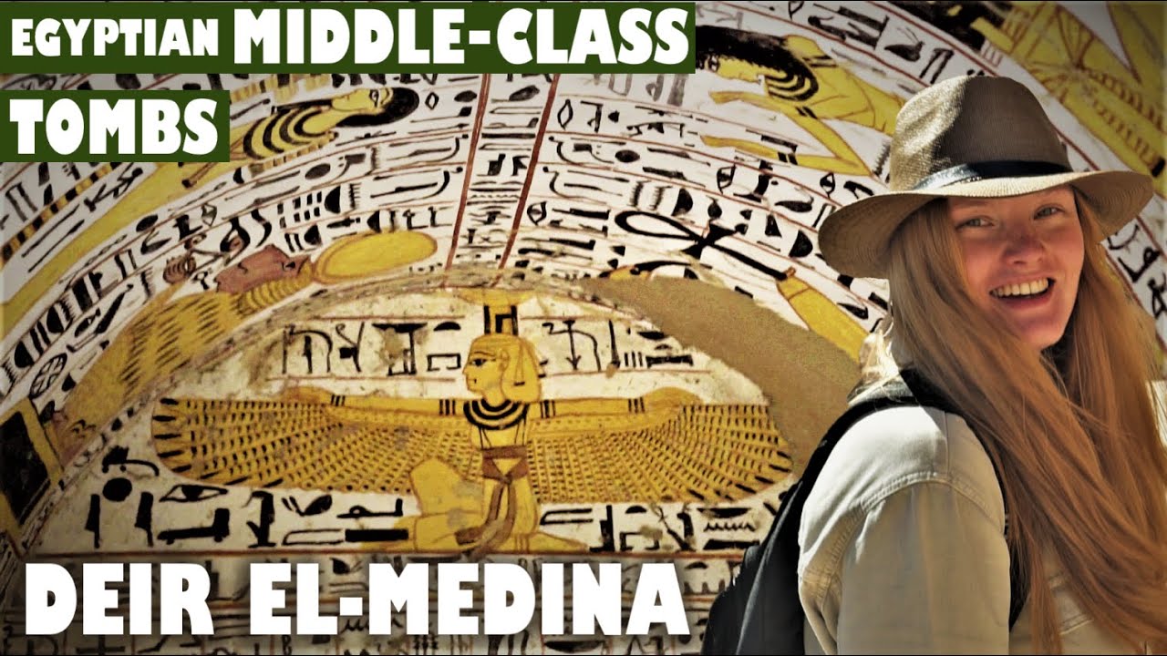 INSIDE TOMBS AND RUINS OF DEIR EL-MEDINA. WORKERS VILLAGE IN ANCIENT EGYPT. LUXOR