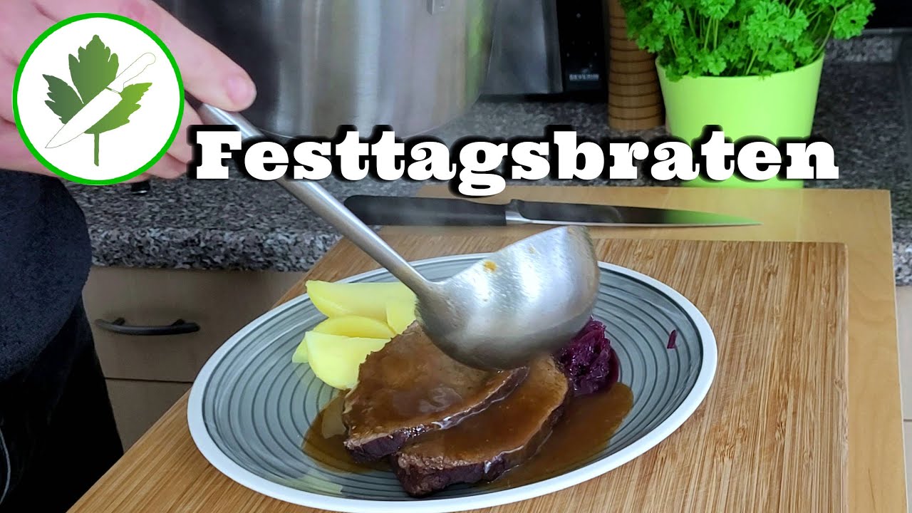 Festtags Rinderbraten im Topf geschmort - Ein echter Genuss