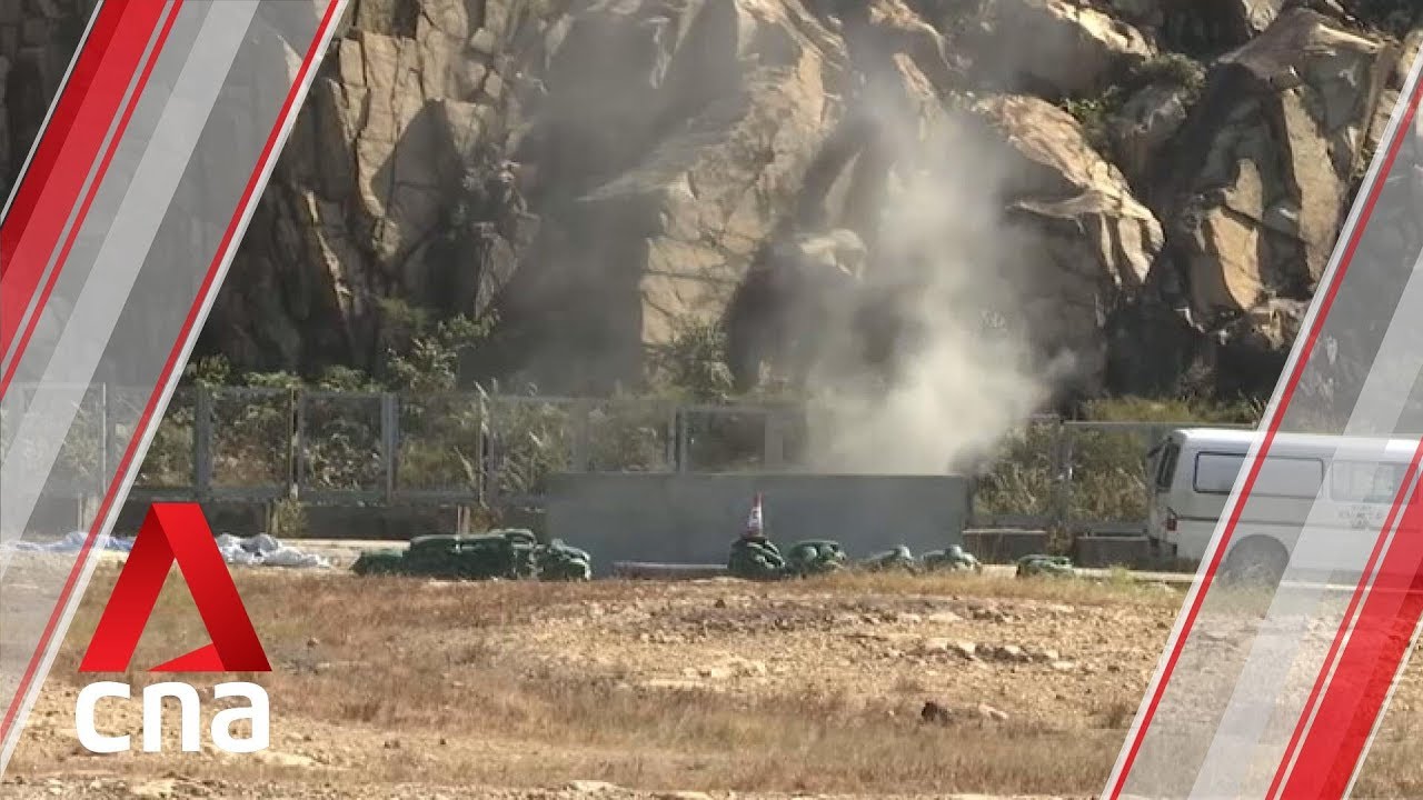Hong Kong police demonstrate destructive force of homemade explosives seized during protests