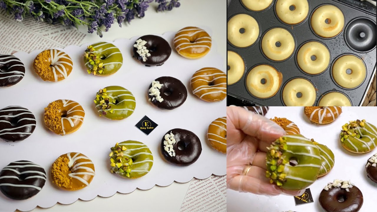 أخف وألذ دونتس مخبوزه 👌🏻بالماكينه بمكونات بسيطه كلها بالبيت Baked Dounts#dounts #دونتس #دوناتس