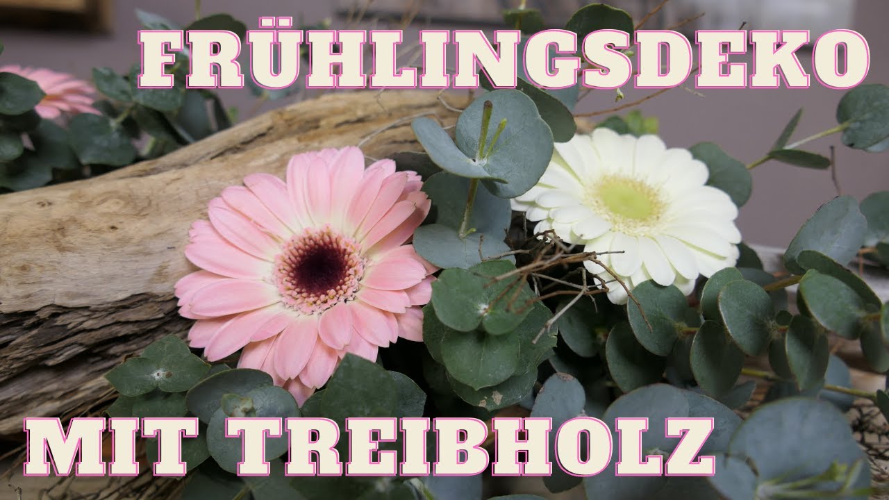 Tischdeko mit Eukalyptus & Gerbera | DIY mit Blumen auf dem Treibholz