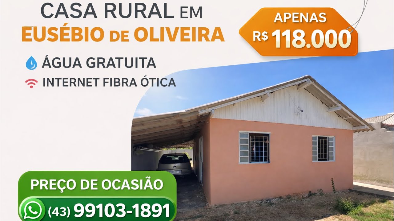 CASA RURAL AGUA GRATUITA COMPLETA R$118MIL