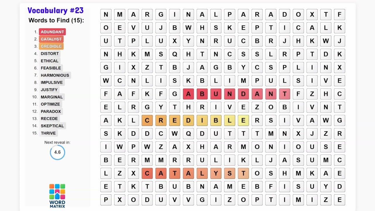 Word Search Challenge #23: Can You Find All 15 Before I Do? - Word Matrix